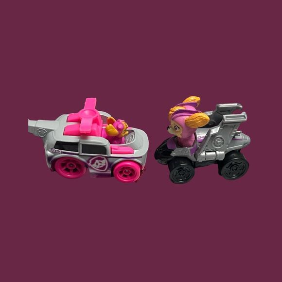 Paw Patrol Skyes Mighty Pup Super Charge Vehcle & Sky Racers Lot - Picture 4 of 8